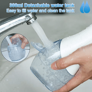 Estanque con sistema de gravedad y de fácil llenado del Irrigador bucal portátil recargable HF-6P..