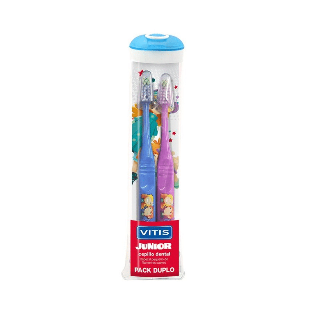 34585 Pack Cepillo dental Vitis Junior 2 un. + Estuche - Imagen 1