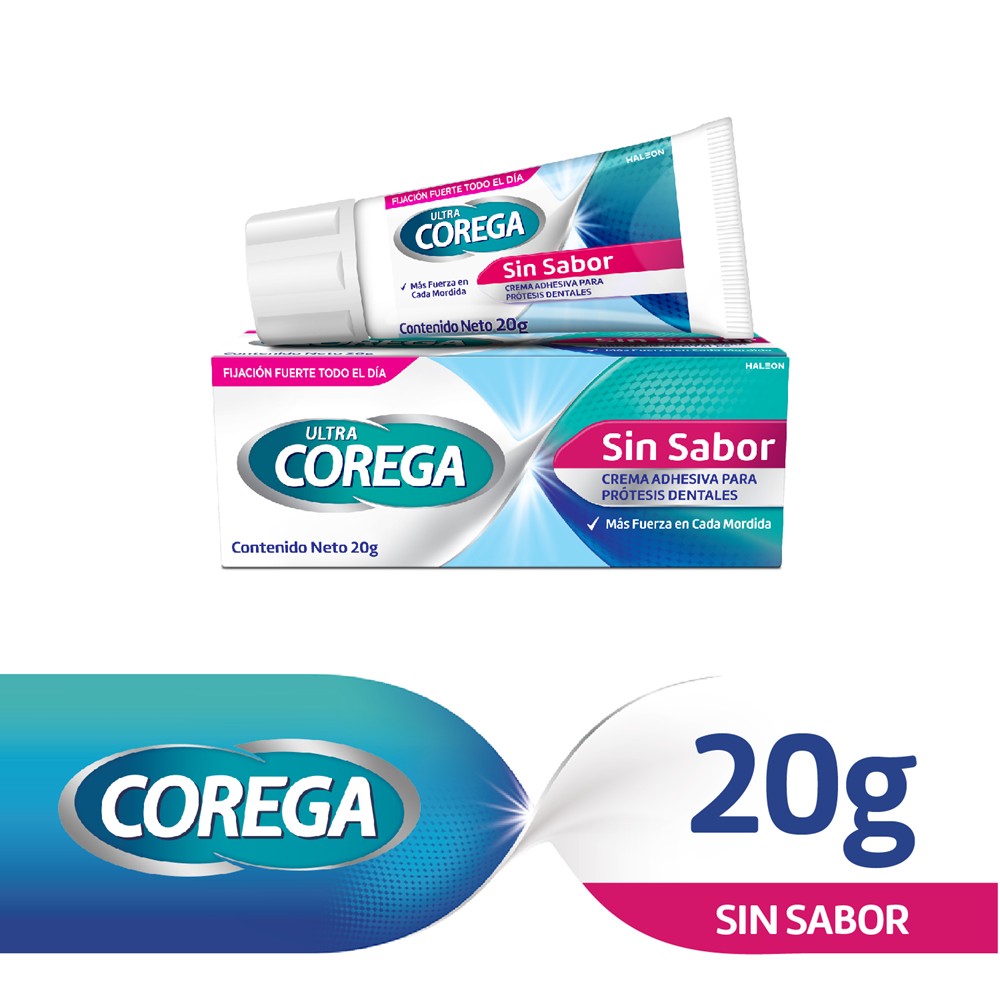 23452 Crema Adhesiva Prótesis Dental Sin Sabor 20 gr | Corega - Imagen 1