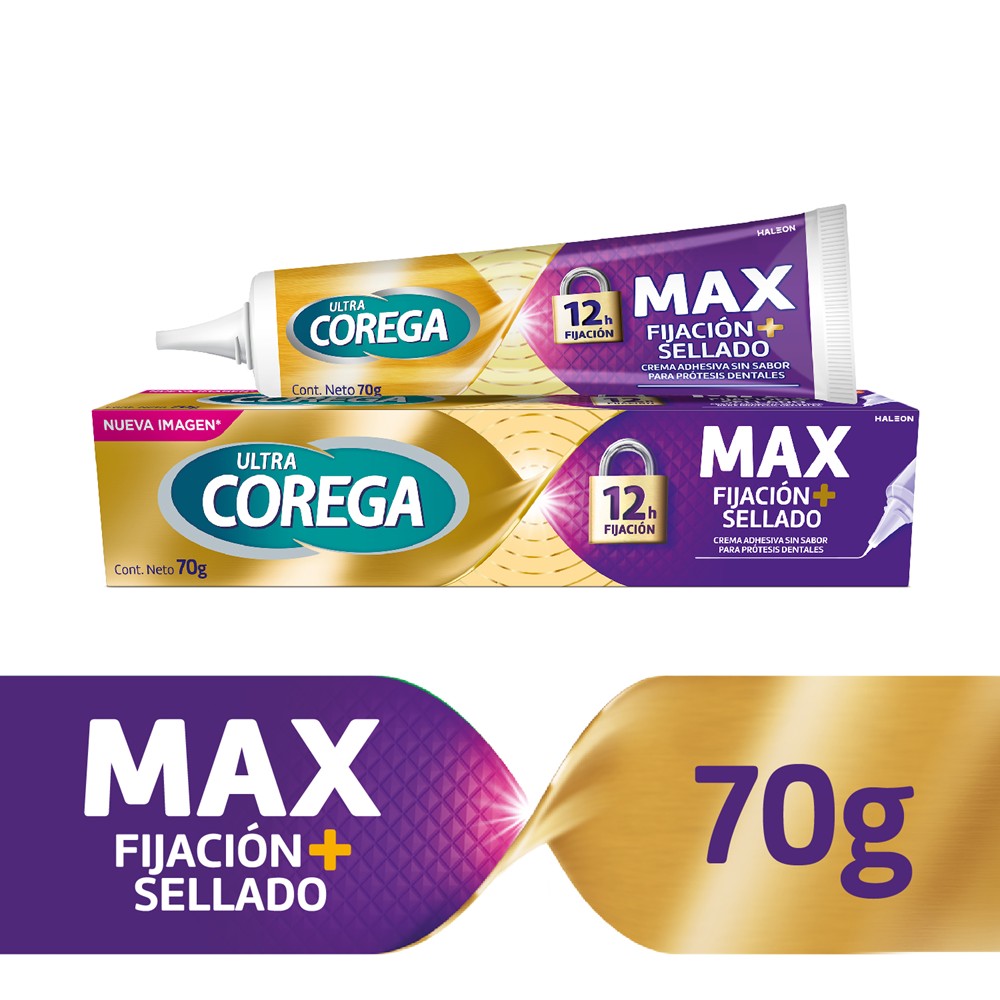 563666 Crema Adhesiva Prótesis Dentales Max Fijación y Sellado Sin Sabor 70 gr | Corega - Imagen 1