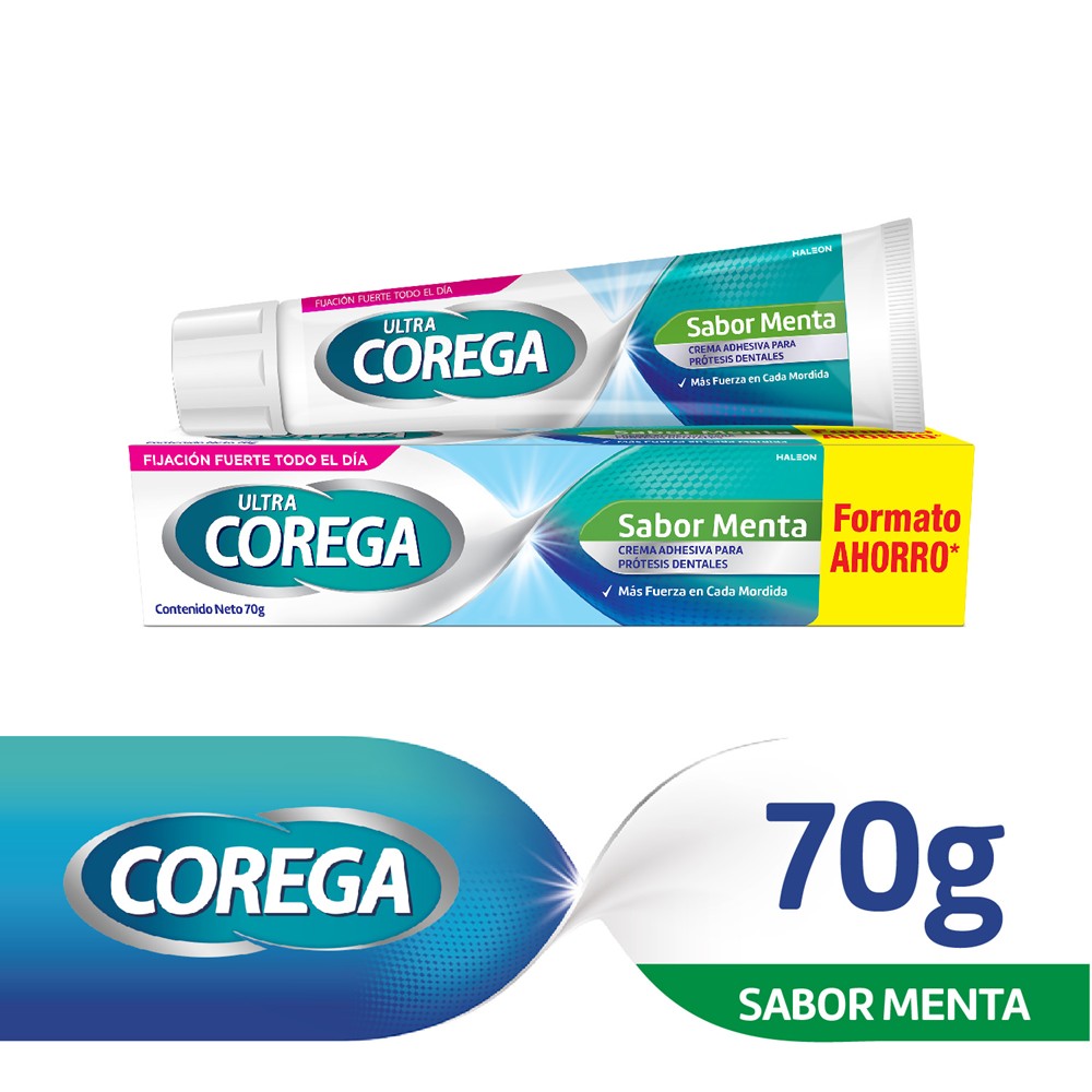 786232 Crema Adhesiva Prótesis Dental Sabor Menta 70 gr | Corega - Imagen 1