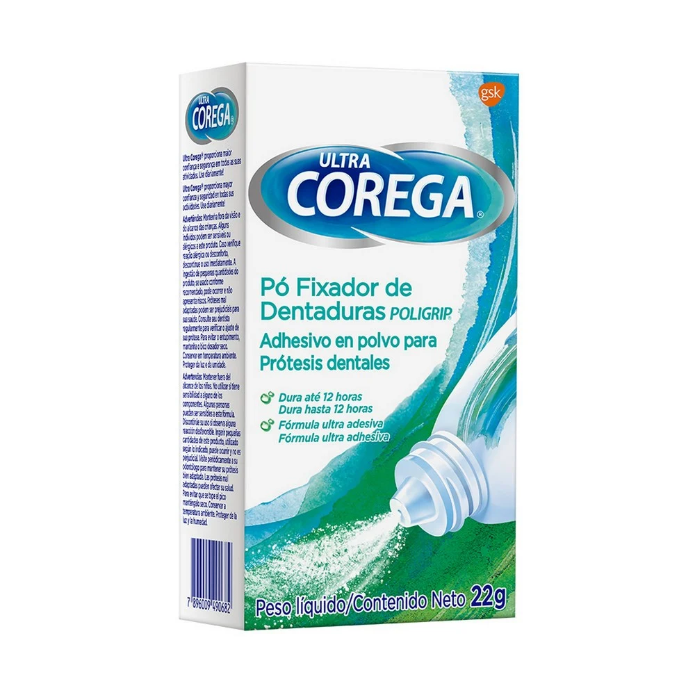 Adhesivo en Polvo para Protesis Dental Sabor Menta 22 gr | Corega